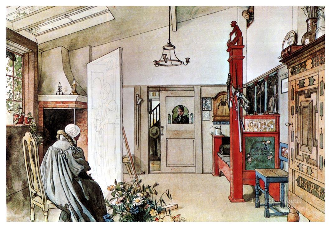 the studio Carl Larsson Oil Paintings